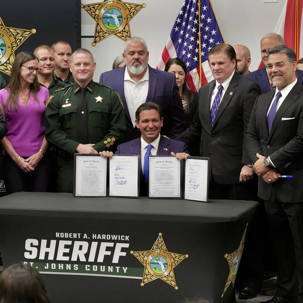 Ron DeSantis with law enforcement